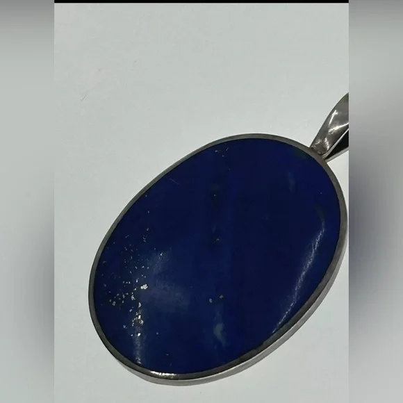 Kabana Vintage Sterling Silver Blue Lapis Cameo Necklace Mother Child Pendant - Picture 10 of 10